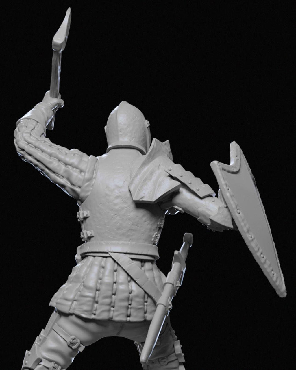Ravenhold Guard Miniature 02 Unpainted | 3D Printed Fantasy City Guard Model statue | DnD Soldier or NPC Figure | Resin & PLA Miniature UK