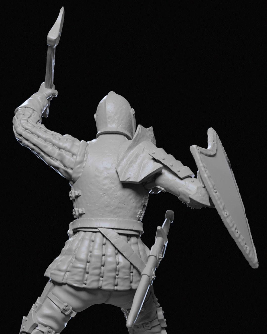 Ravenhold Guard Miniature 02 Unpainted | 3D Printed Fantasy City Guard Model | DnD Soldier or NPC Figure | Resin & PLA Miniature UK