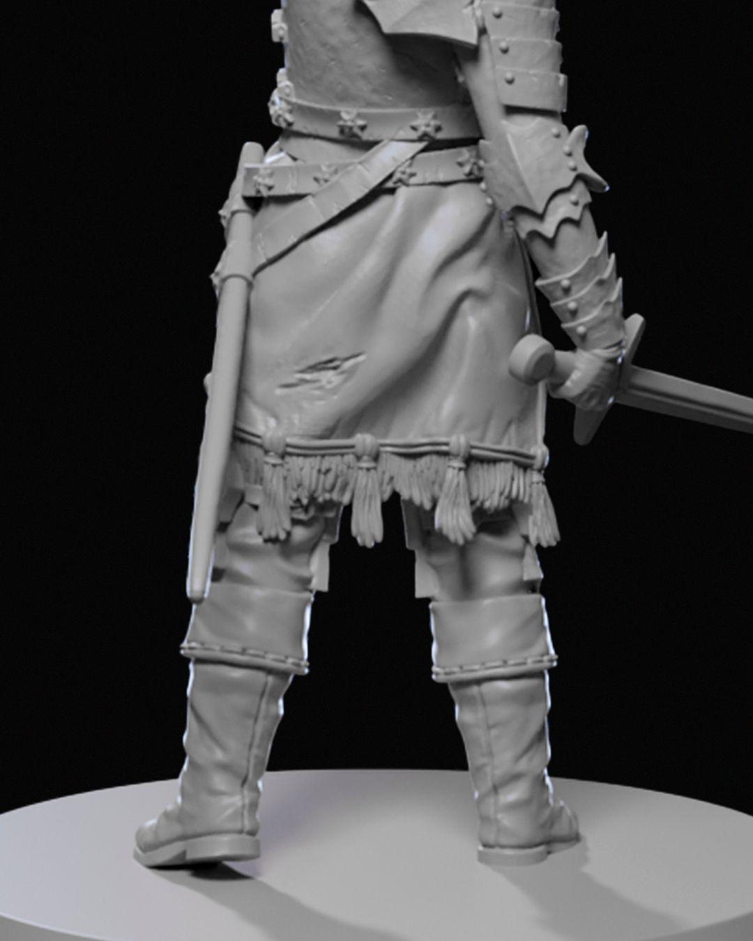 Ravenhold Guard Miniature Unpainted | 3D Printed Fantasy Castle Guard Model | DnD Town Guard Figure | Resin & PLA Paintable Miniature UK