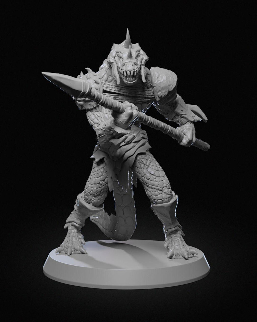 Arak Soldier Miniature Unpainted | 3D Printed Fantasy Reptile Warrior Model | statue  DnD Monster Figure | Paintable Resin & PLA Miniature UK