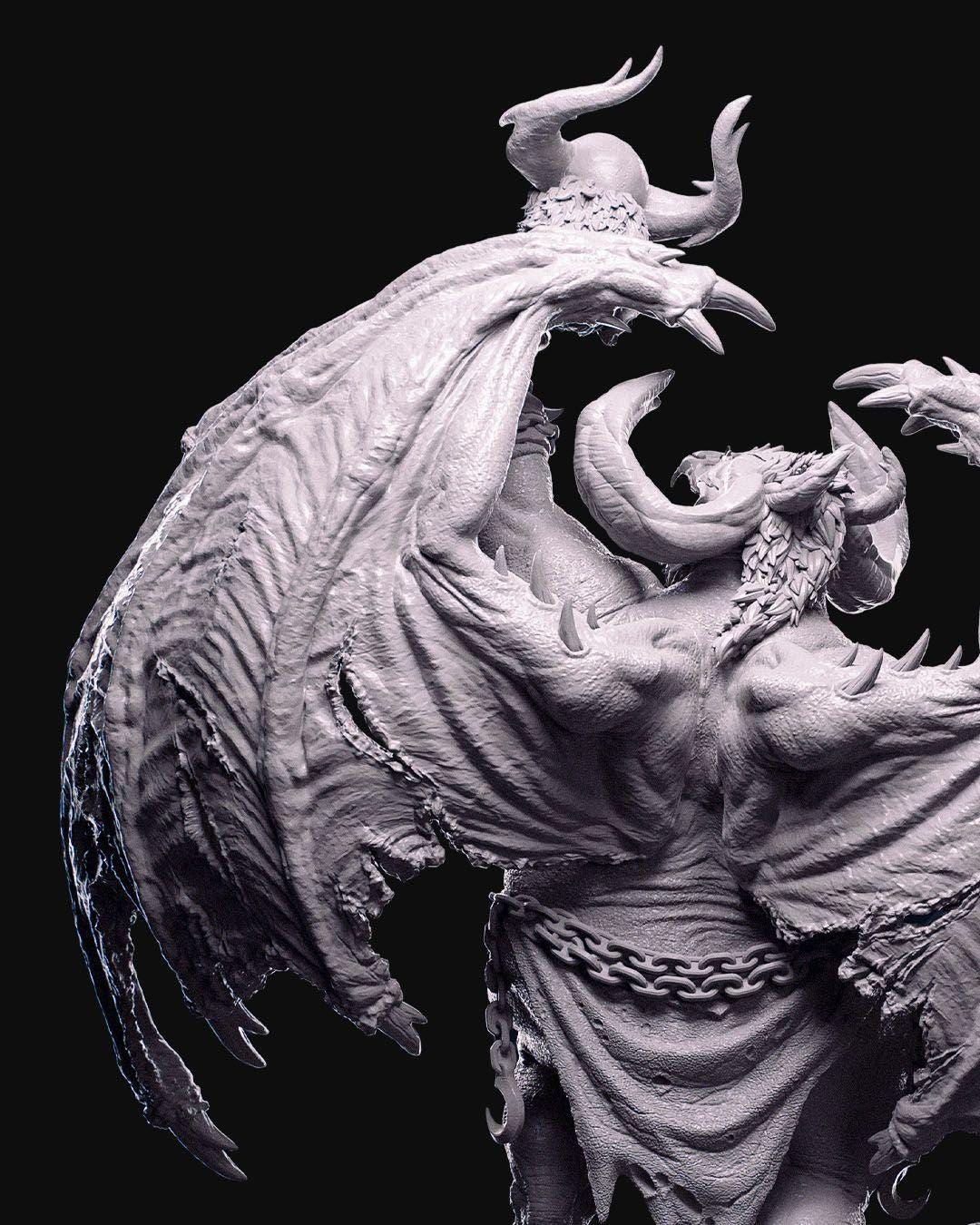 Orcus, The Lord of Bones – Resin Printed Large Demon Miniature for RPG & Display