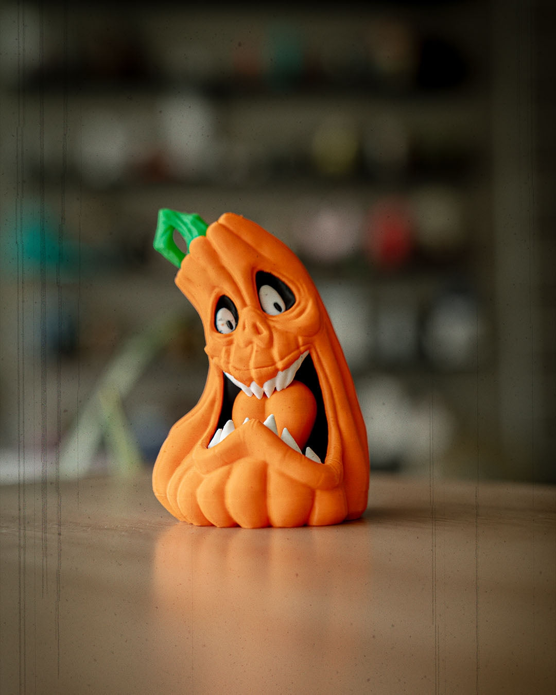 Fun-pkin Statues (Set of 3, 15 cm) – Halloween Desk Ornaments | Spooky Home Décor | Autumn Pumpkin Figurines