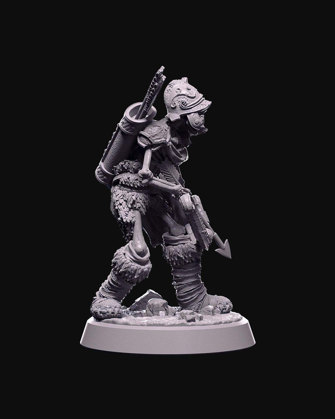 Skeleton Archer Miniature Unpainted | 3D Printed Undead Bowmen for DnD or Wargaming | Resin & PLA Paintable Skeleton Figure UK