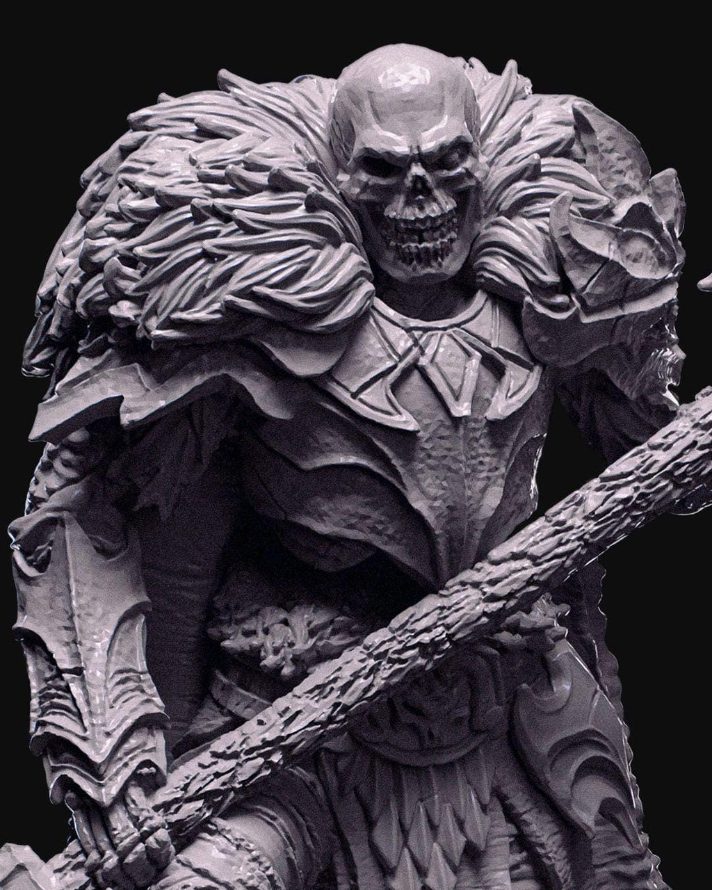 Skeleton Commander Miniature statue Unpainted | Undead Warrior Figure for DnD or Tabletop | 3D Printed Resin Skeleton Model