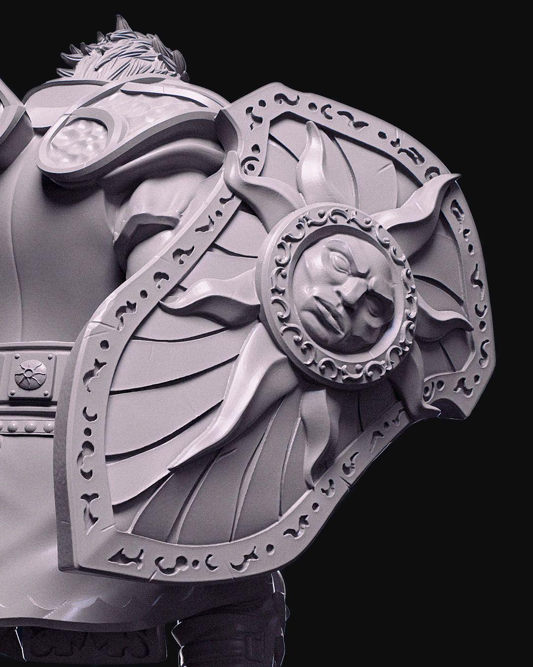 Oloven Sunpride Miniature Unpainted | 3D Printed Fantasy Paladin Model | DnD Hero or Villain Mini | Resin & PLA Paintable Figure UK