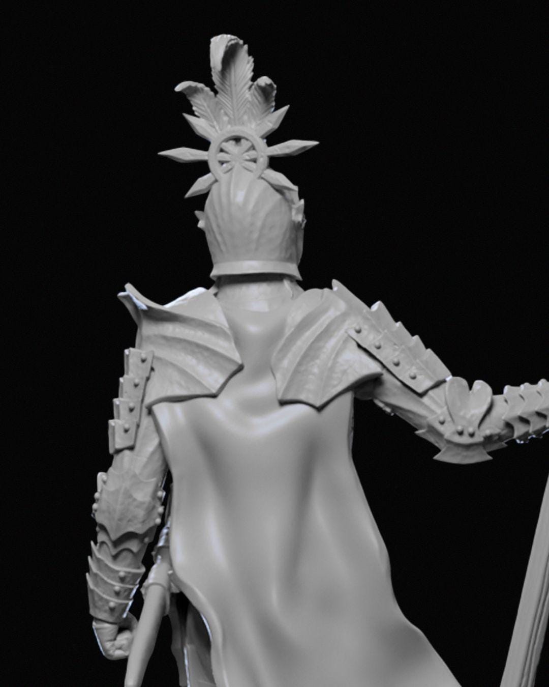 Ravenhold General Miniature Unpainted | 3D Printed Fantasy Commander Figure | DnD Hero or Wargame Leader | Resin & PLA Miniature UK