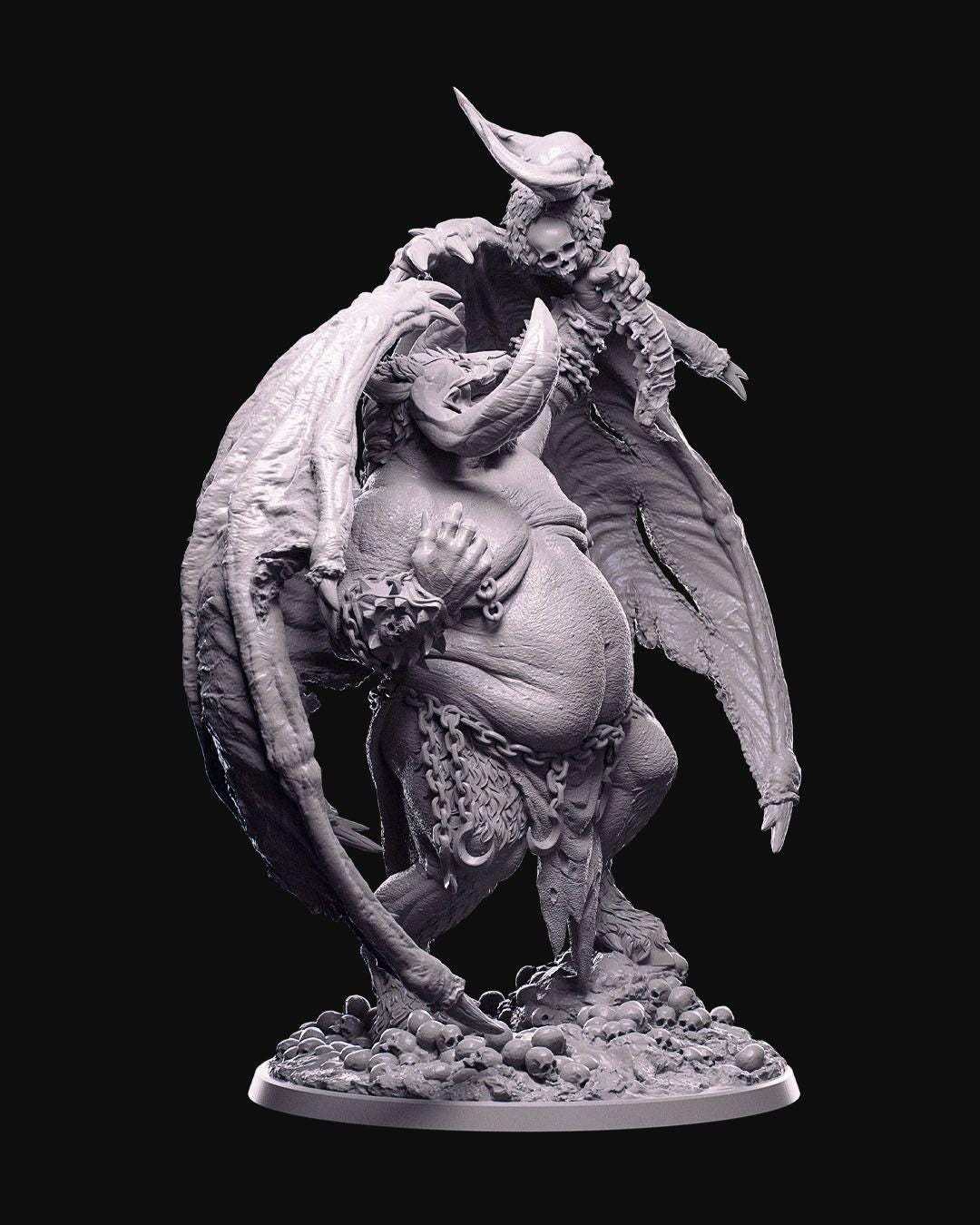 Orcus, The Lord of Bones – Resin Printed Large Demon Miniature for RPG & Display