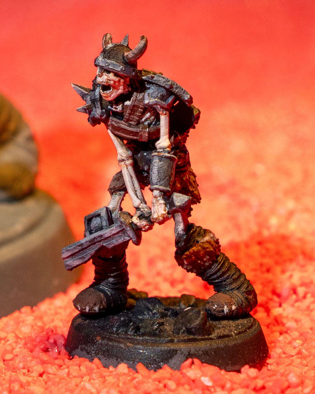 Skeleton Warrior Miniature Unpainted | 3D Printed Undead Figure for DnD or Wargames | Resin & PLA Fantasy Skeleton Model UK