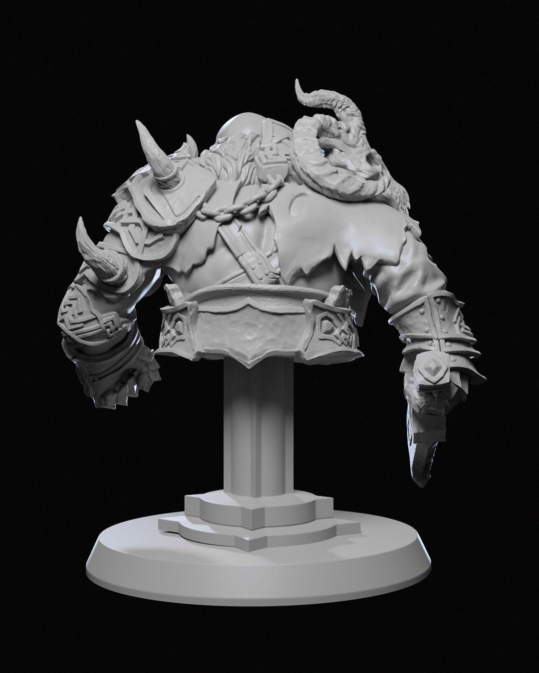Barathur Stonefist Miniature Unpainted | 3D Printed Fantasy Warrior Model | DnD Hero or Mercenary Figure | Resin & PLA Miniature UK