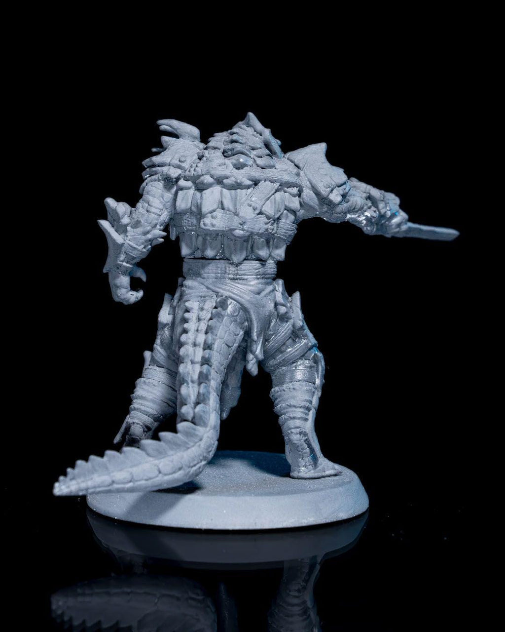 Arak General Burik Miniature Unpainted | 3D Printed Fantasy Reptilian Warlord Model | DnD Monster Boss Figure | Resin Miniature UK