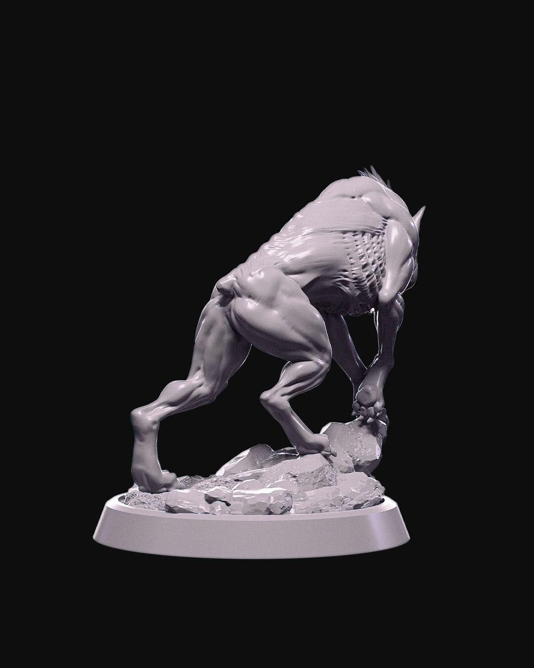Hellhound Miniature Unpainted | 3D Printed Demon Dog Model for DnD or Tabletop | Paintable Fantasy Creature | Resin & PLA Miniature UK