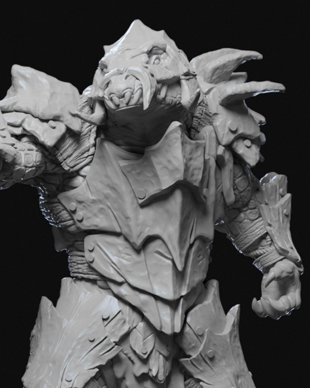 Arak General Burik Miniature Unpainted | 3D Printed Fantasy Reptilian Warlord Model | DnD Monster Boss Figure | Resin Miniature UK