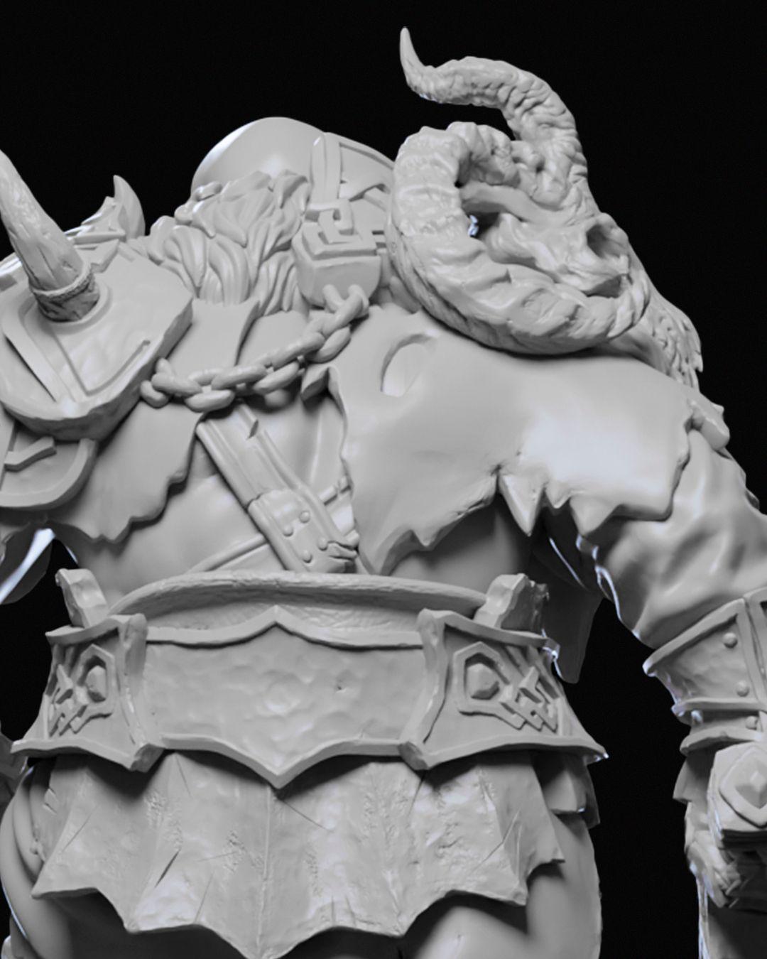 Barathur Stonefist Miniature Unpainted | 3D Printed Fantasy Warrior Model | DnD Hero or Mercenary Figure | Resin & PLA Miniature UK