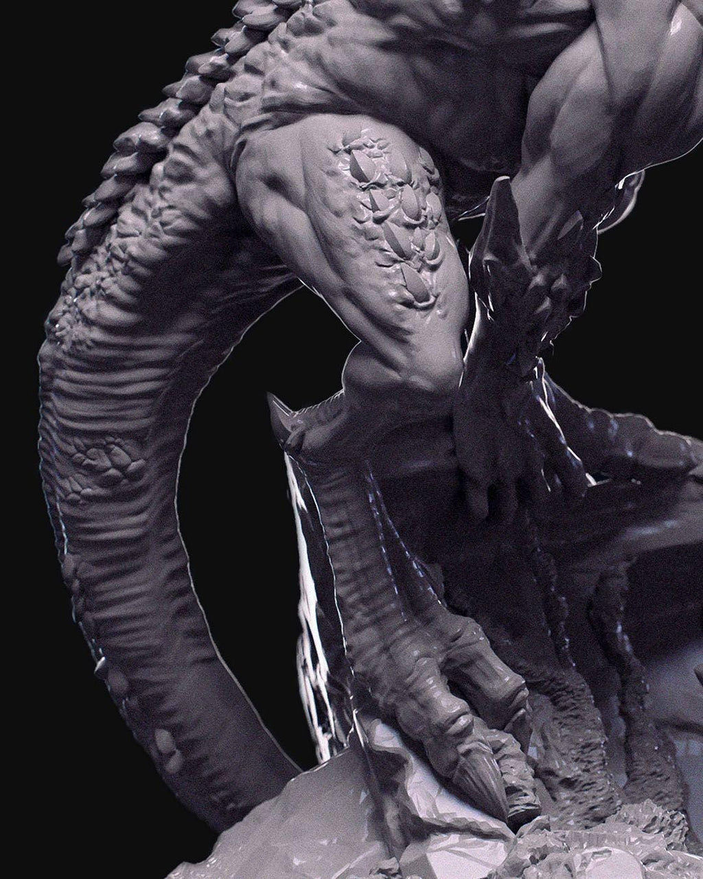 Demon Minion Miniature Unpainted statue  | 3D Printed Fantasy Monster Figure | DnD Fiend Enemy | Resin & PLA Tabletop Miniature for Painting