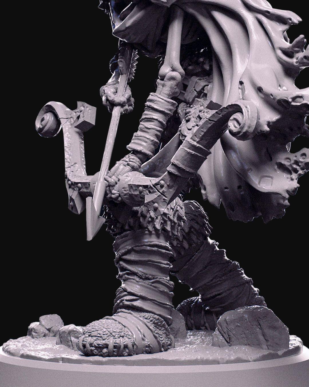 Skeleton Archer Miniature Unpainted | 3D Printed Undead Bowmen for DnD or Wargaming | Resin & PLA Paintable Skeleton Figure UK