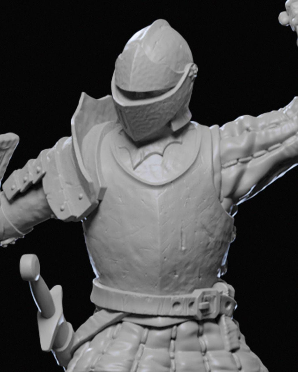 Ravenhold Guard Miniature 02 Unpainted | 3D Printed Fantasy City Guard Model statue | DnD Soldier or NPC Figure | Resin & PLA Miniature UK