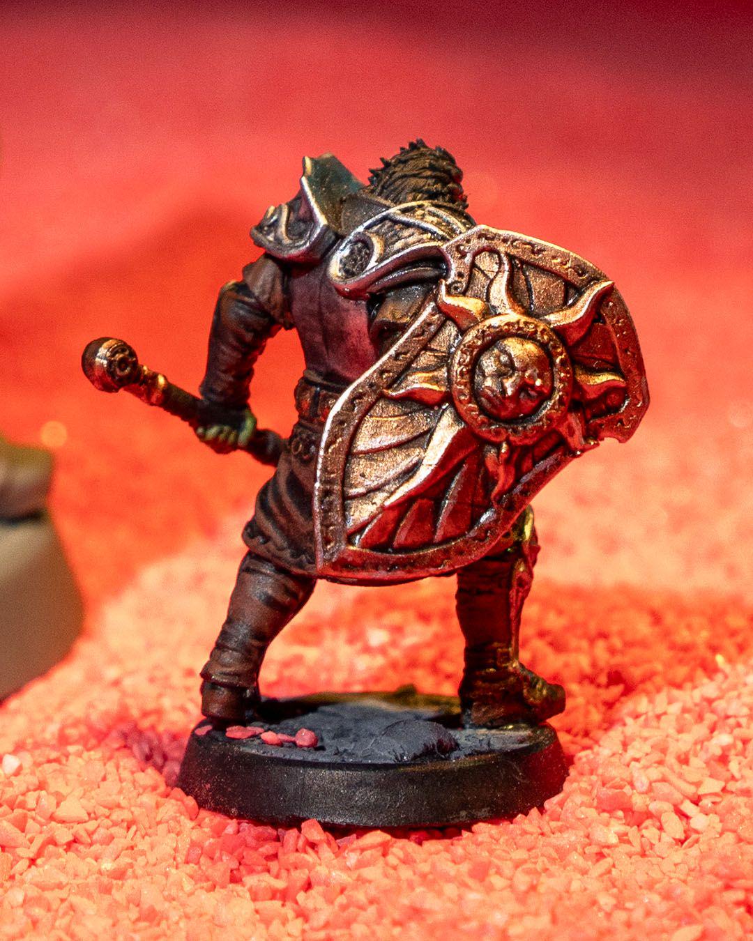 Oloven Sunpride Miniature Unpainted | 3D Printed Fantasy Paladin Model | DnD Hero or Villain Mini | Resin & PLA Paintable Figure UK