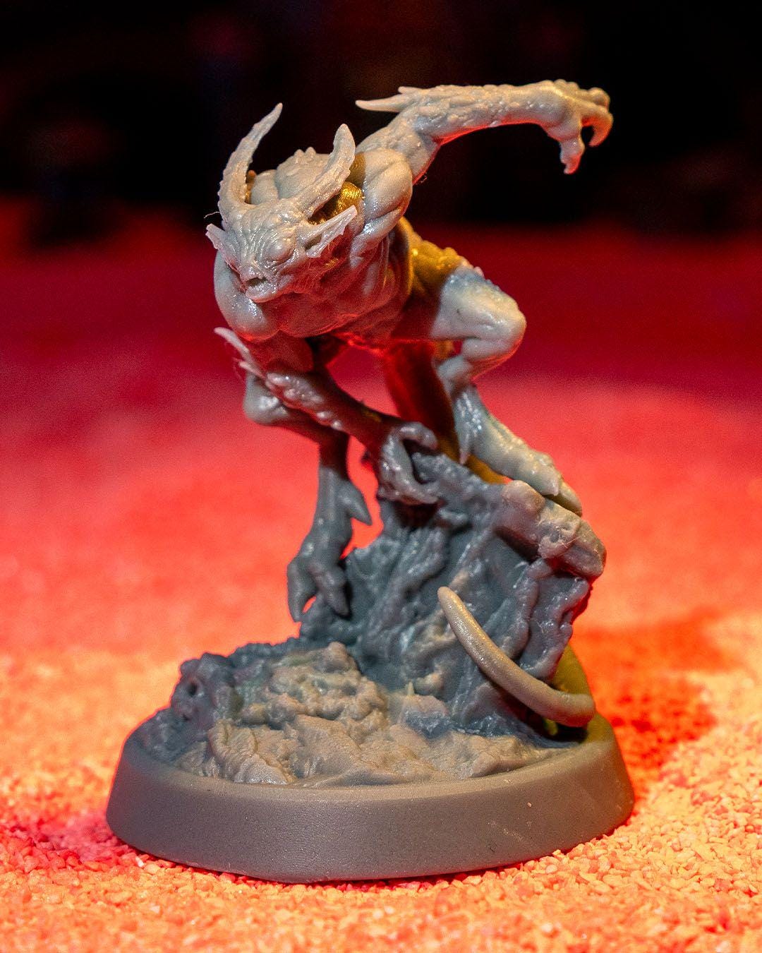 Demon Minion Miniature Unpainted | 3D Printed Fantasy Monster Figure | DnD Fiend Enemy | Resin & PLA Tabletop Miniature for Painting