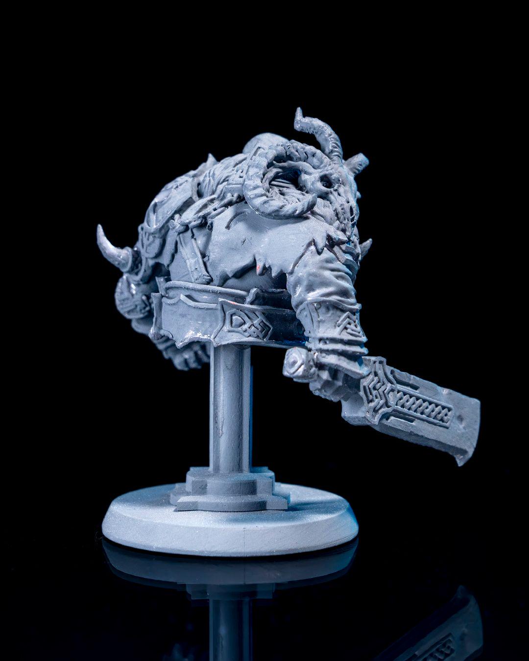 Barathur Stonefist Miniature Unpainted | 3D Printed Fantasy Warrior Model | DnD Hero or Mercenary Figure | Resin & PLA Miniature UK