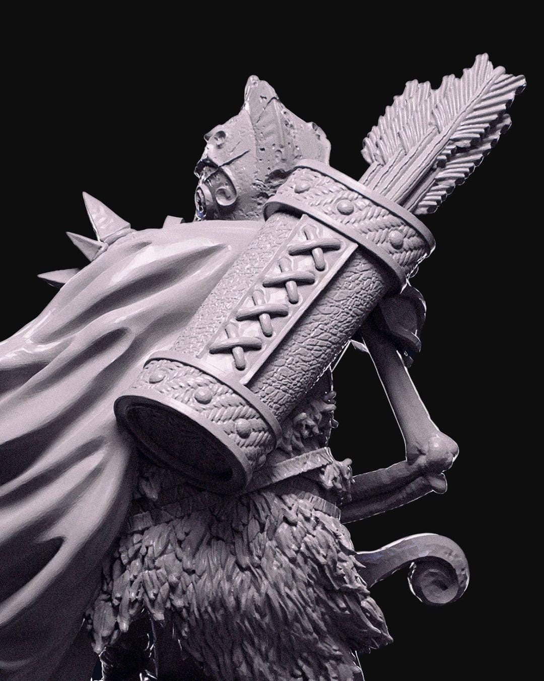 Skeleton Archer Miniature Unpainted | 3D Printed Undead Bowmen for DnD or Wargaming | Resin & PLA Paintable Skeleton Figure UK