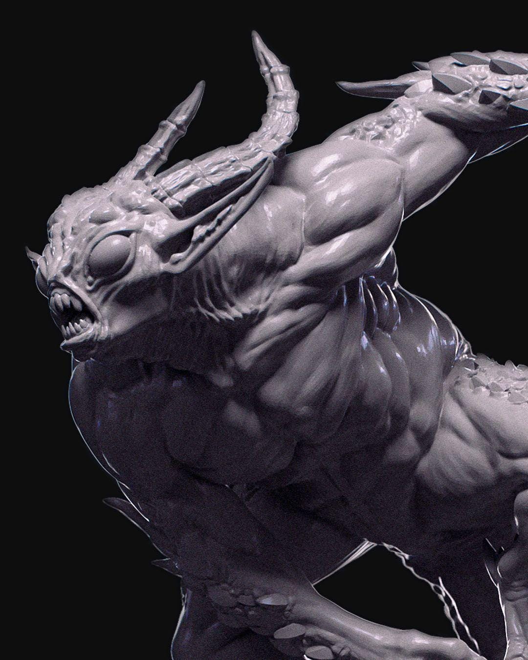 Demon Minion Miniature Unpainted | 3D Printed Fantasy Monster Figure | DnD Fiend Enemy | Resin & PLA Tabletop Miniature for Painting