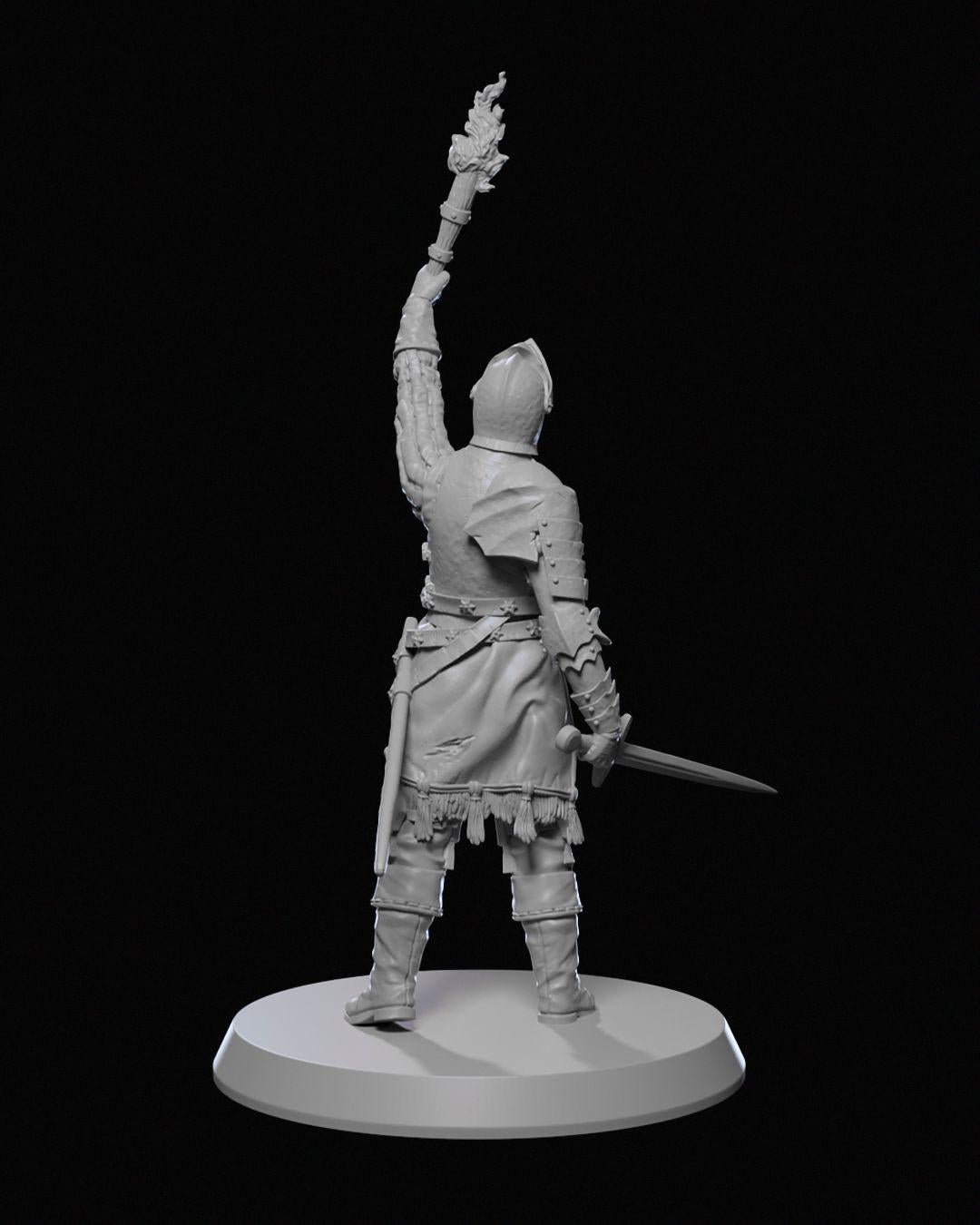 Ravenhold Guard Miniature Unpainted | 3D Printed Fantasy Castle Guard Model | DnD Town Guard Figure | Resin & PLA Paintable Miniature UK