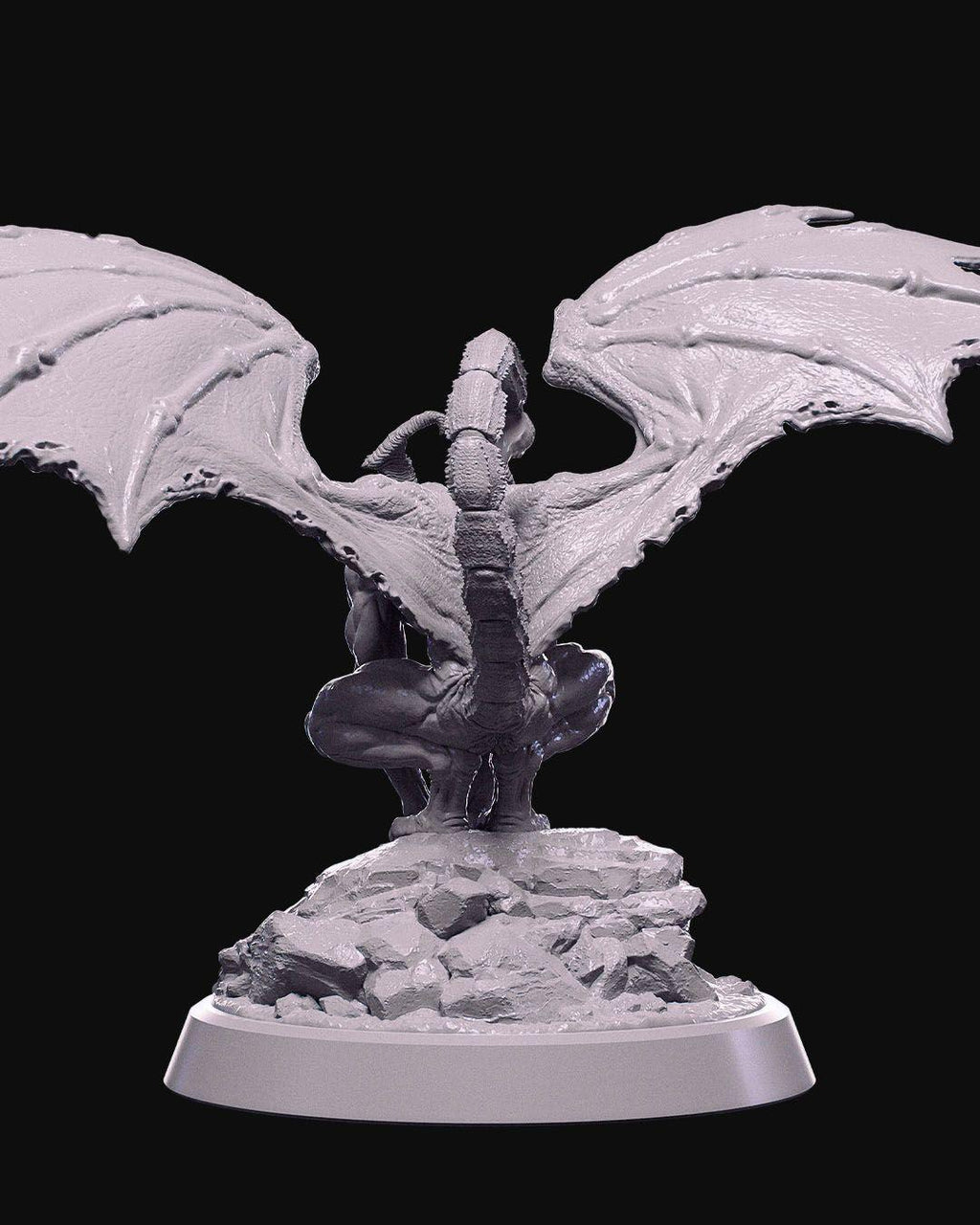 Winged Demon Miniature Unpainted | 3D Printed Fantasy Resin Model | DnD Demon Figure statue  | Gothic Horror Tabletop Miniature