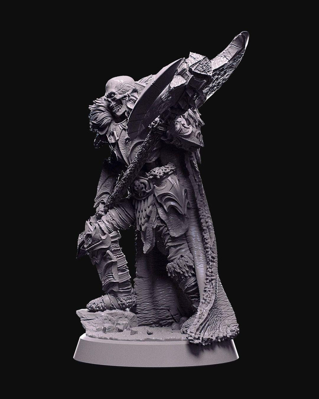 Skeleton Commander Miniature statue Unpainted | Undead Warrior Figure for DnD or Tabletop | 3D Printed Resin Skeleton Model