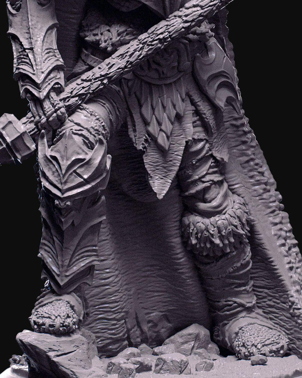Skeleton Commander Miniature statue Unpainted | Undead Warrior Figure for DnD or Tabletop | 3D Printed Resin Skeleton Model