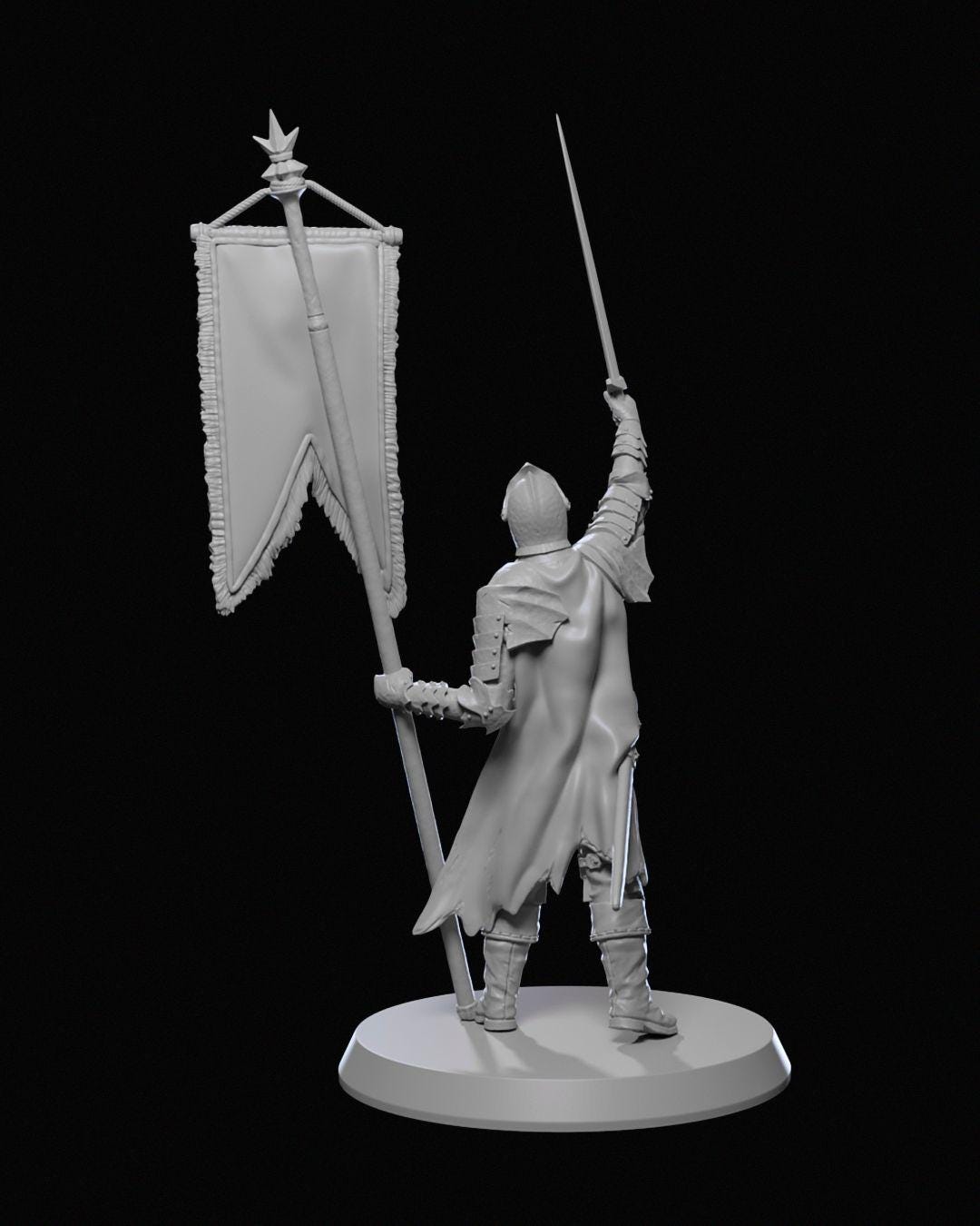 Ravenhold Infantry Miniature 03 Unpainted | 3D Printed Fantasy Guard or Soldier Figure | DnD NPC or Wargame Mini | Resin Miniature UK