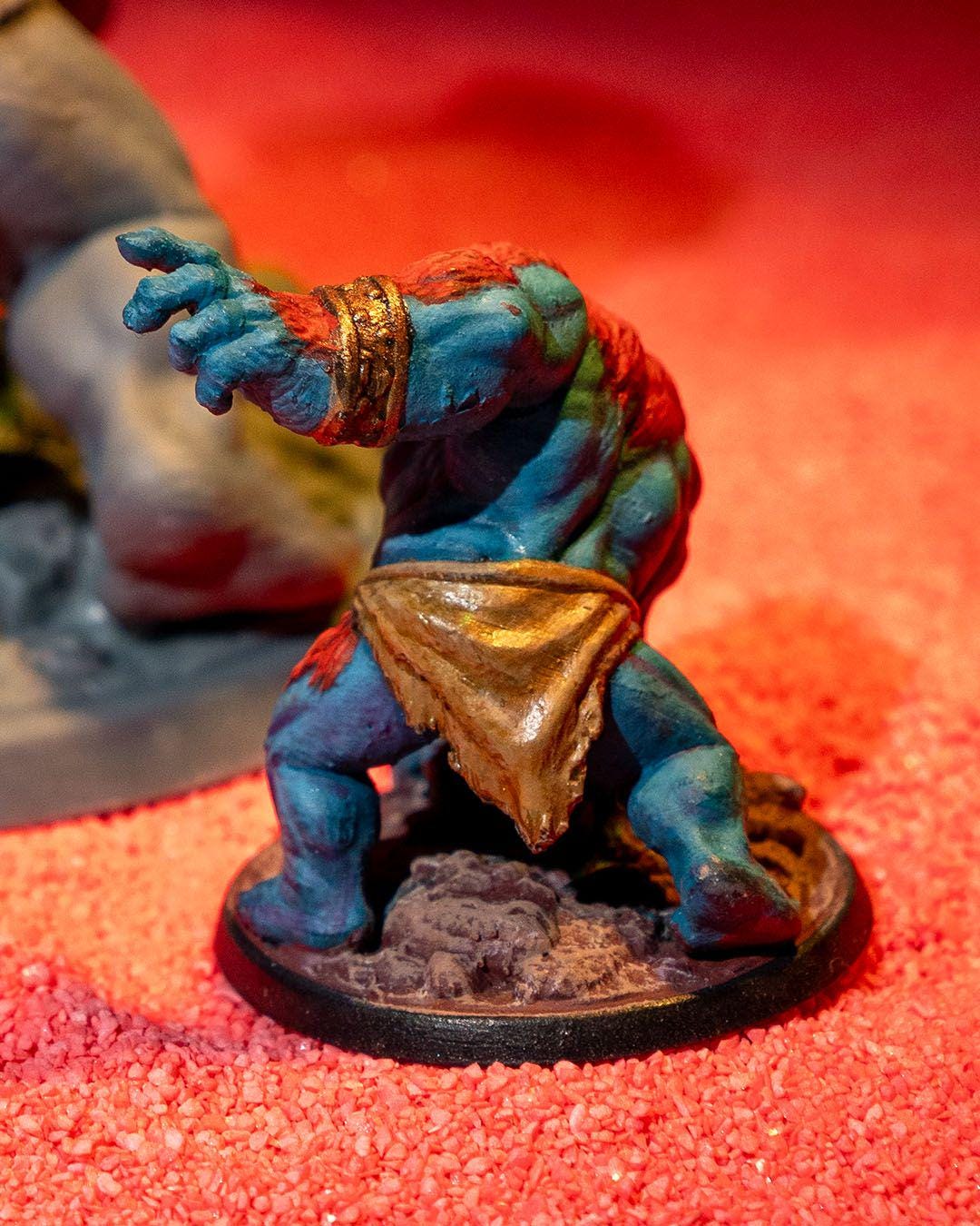 Demon Brute Miniature Unpainted | Large Fantasy Monster Figure for DnD or Wargaming | 3D Printed Resin & PLA Demon | Paintable Boss Model