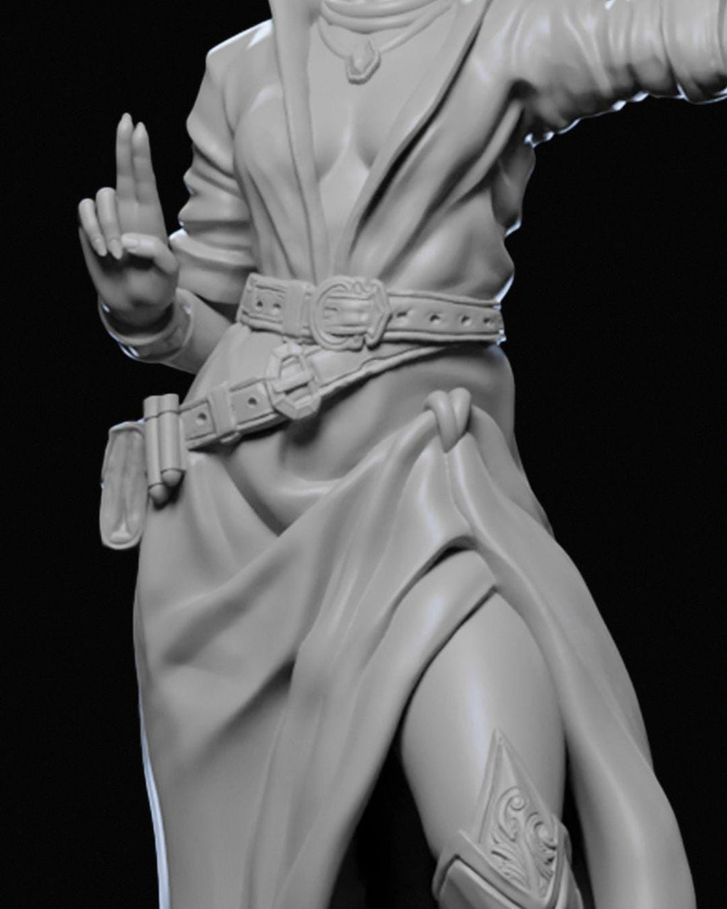 Maileen Trivana Miniature Unpainted | 3D Printed Fantasy Sorceress or Mage Model statue | DnD Female Spellcaster Figure | Resin Miniature UK