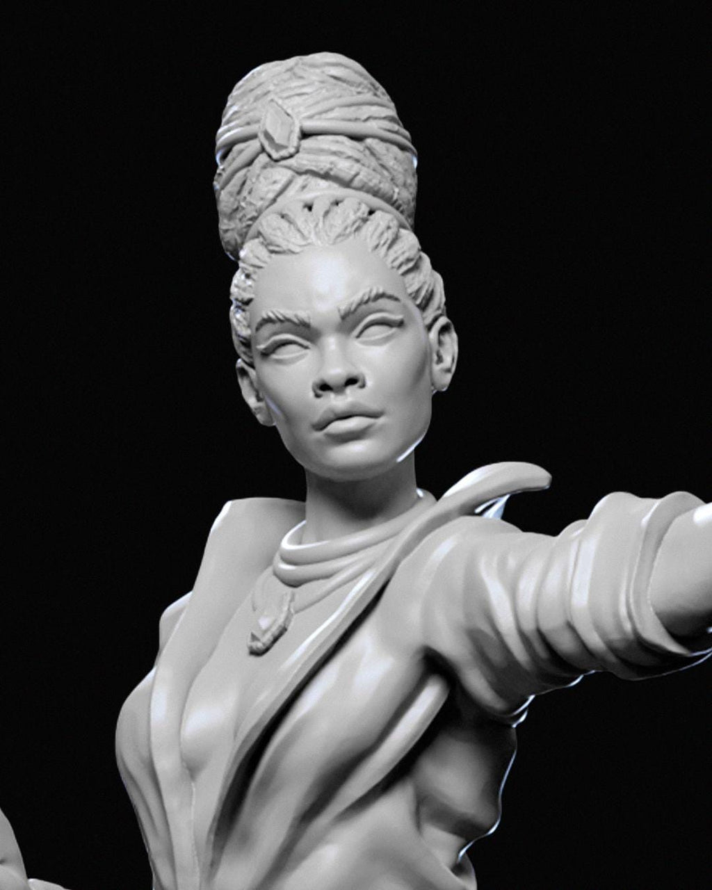 Maileen Trivana Miniature Unpainted | 3D Printed Fantasy Sorceress or Mage Model statue | DnD Female Spellcaster Figure | Resin Miniature UK
