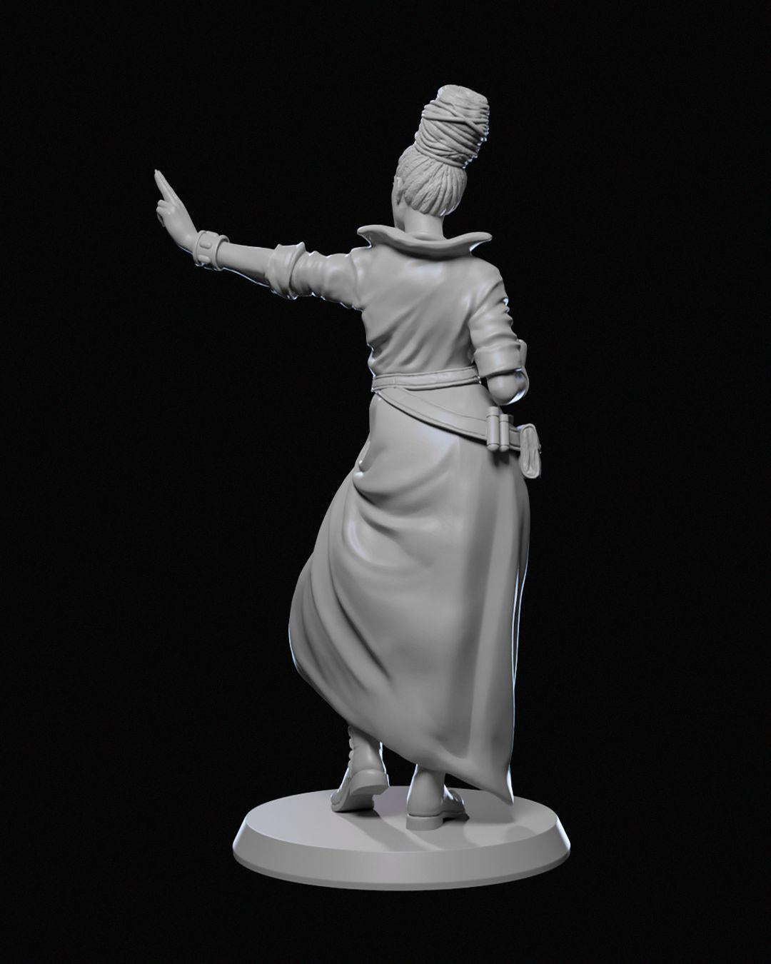 Maileen Trivana Miniature Unpainted | 3D Printed Fantasy Sorceress or Mage Model | DnD Female Spellcaster Figure | Resin Miniature UK