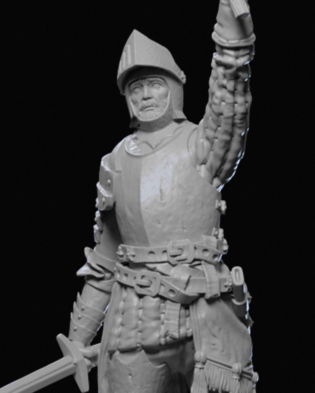 Ravenhold Guard Miniature Unpainted | 3D Printed Fantasy Castle Guard Model | DnD Town Guard Figure | Resin & PLA Paintable Miniature UK
