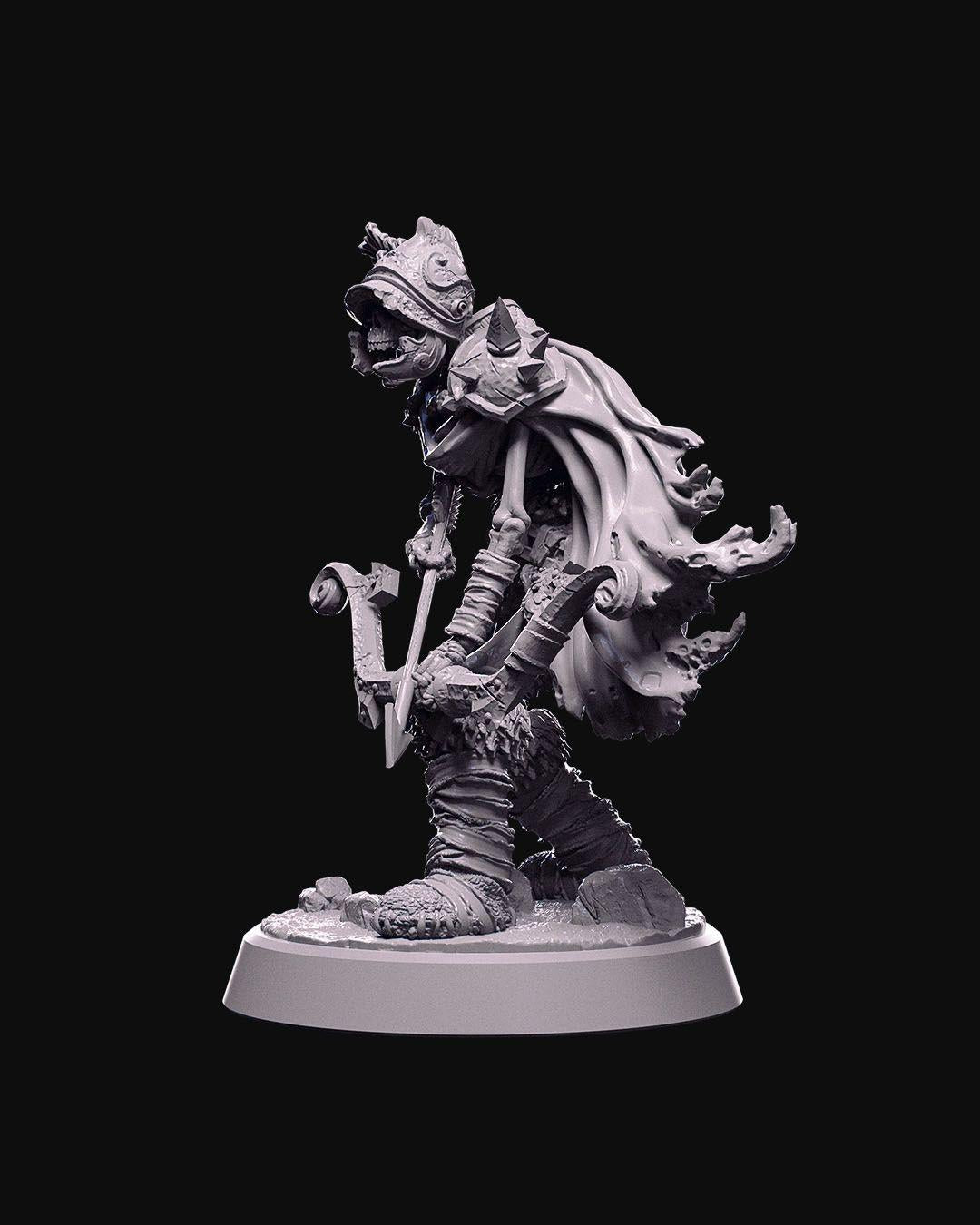 Skeleton Archer Miniature Unpainted | 3D Printed Undead Bowmen for DnD or Wargaming | Resin & PLA Paintable Skeleton Figure UK