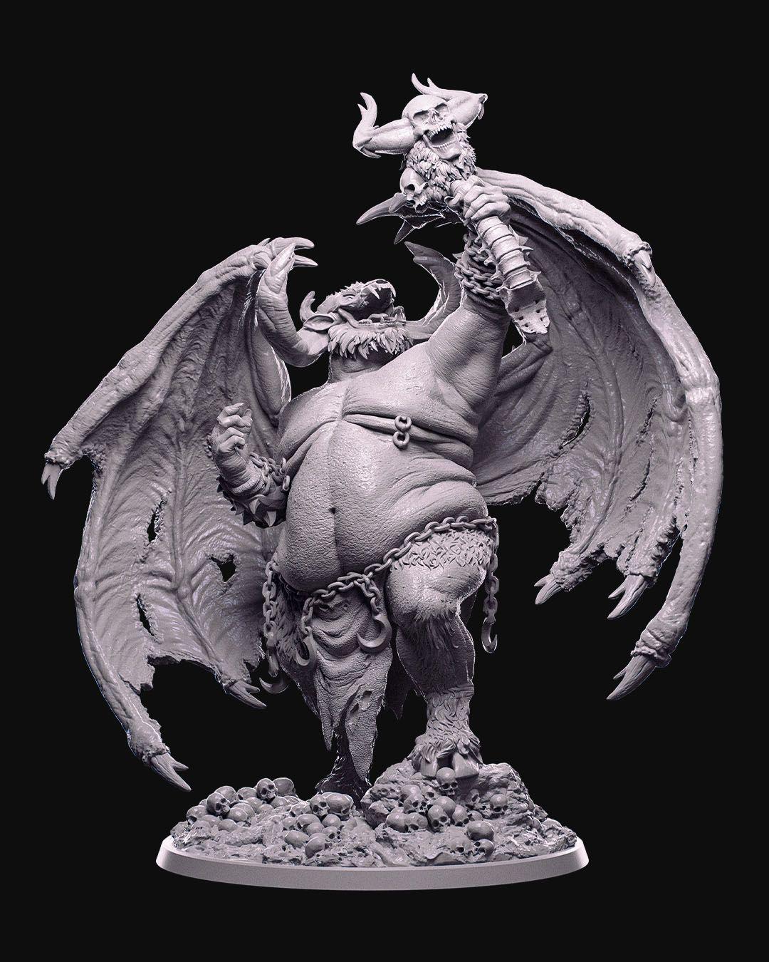 Orcus, The Lord of Bones – Resin Printed Large Demon Miniature for RPG & Display