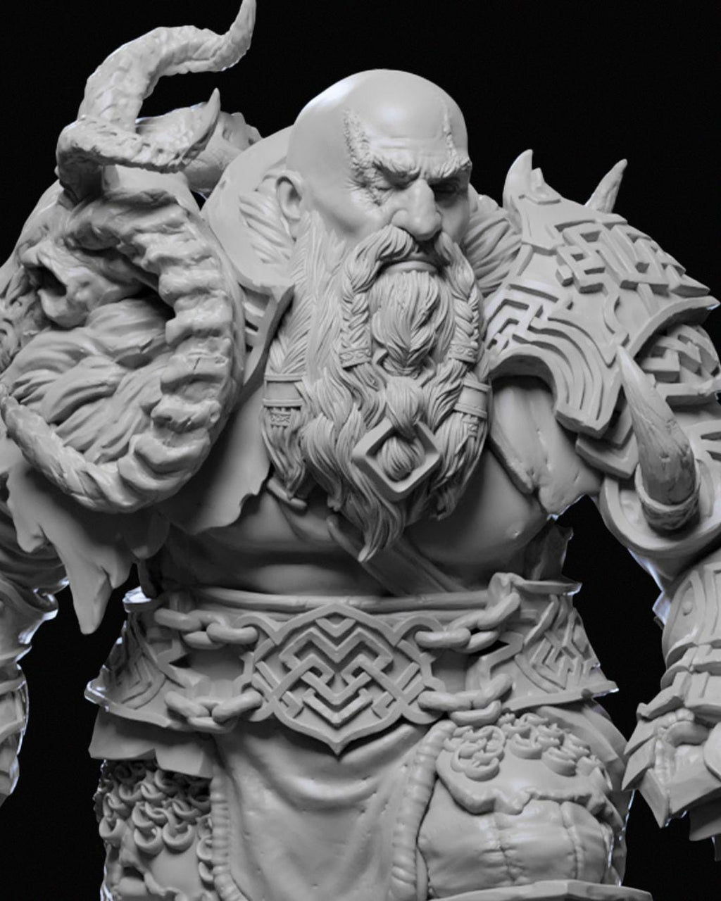 Barathur Stonefist Miniature Unpainted | 3D Printed Fantasy Warrior Model statue | DnD Hero or Mercenary Figure | Resin & PLA Miniature UK