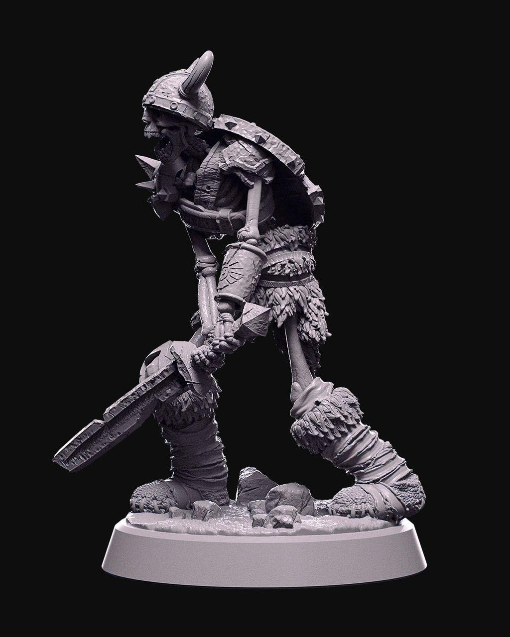 Skeleton Warrior Miniature Unpainted | 3D Printed Undead Figure for DnD or Wargames | Resin & PLA Fantasy Skeleton Model UK