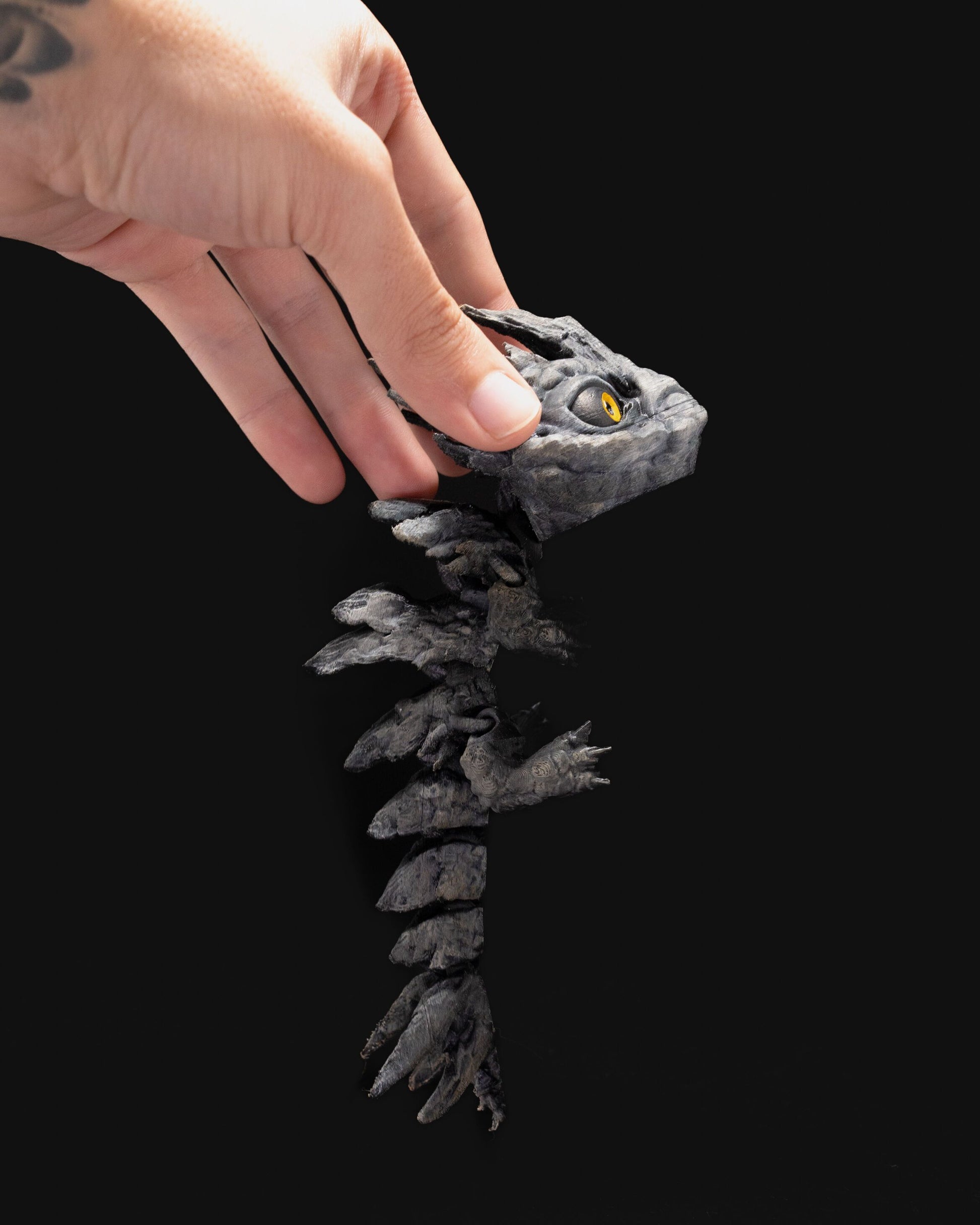 🐉 Wiggle Beast™ – 3D Printed Baby Stone Flexi Desk Dragon (Fidget Edition)