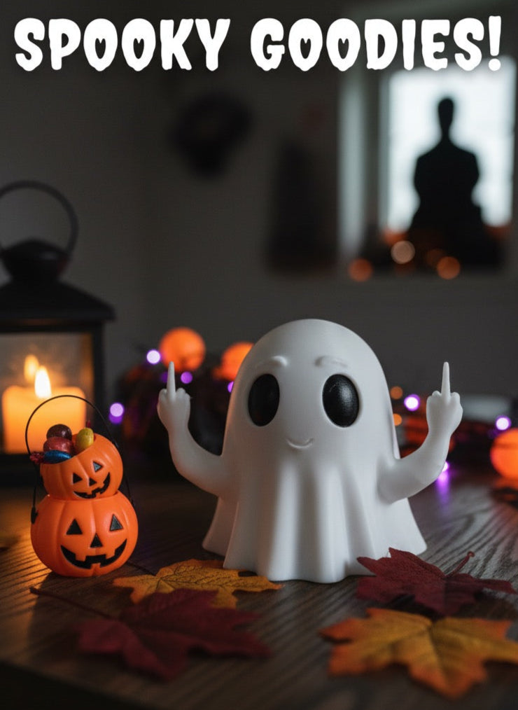 Cheeky Finger Ghost | Funny Halloween Decoration & Desk Buddy