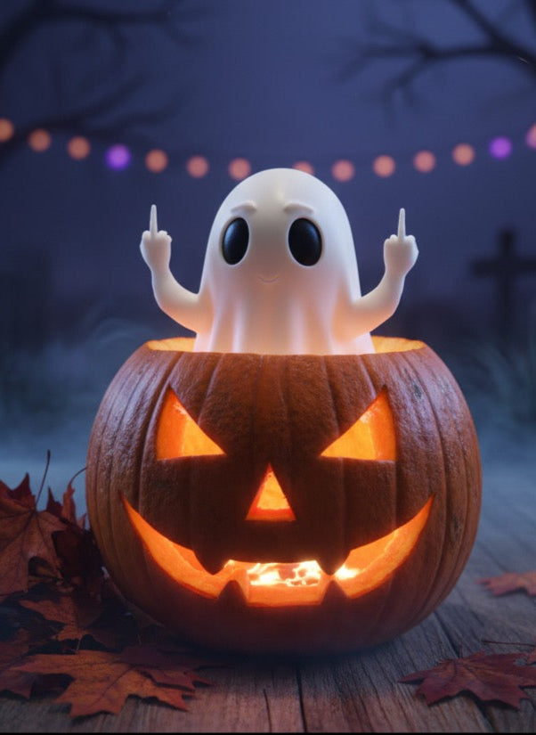 Cheeky Finger Ghost | Funny Halloween Decoration & Desk Buddy