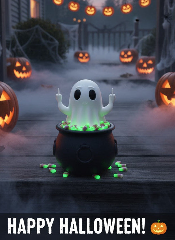 Cheeky Finger Ghost | Funny Halloween Decoration & Desk Buddy