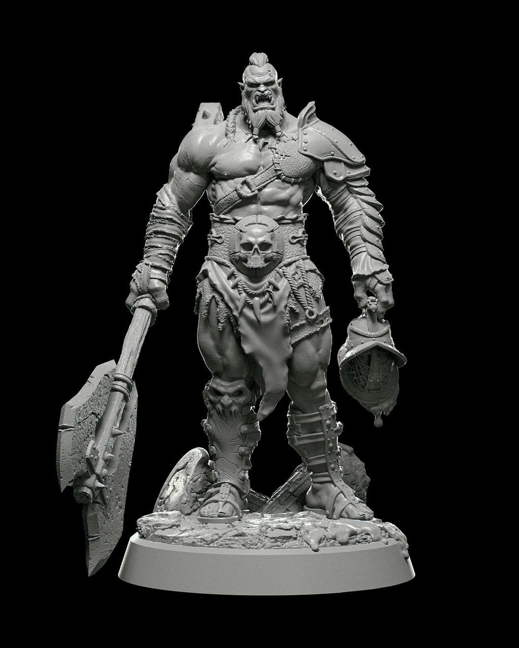 🪓 Kurk the Obliterator – 3D Printed Resin Fantasy Miniature (Unpainted, Multiple Sizes)