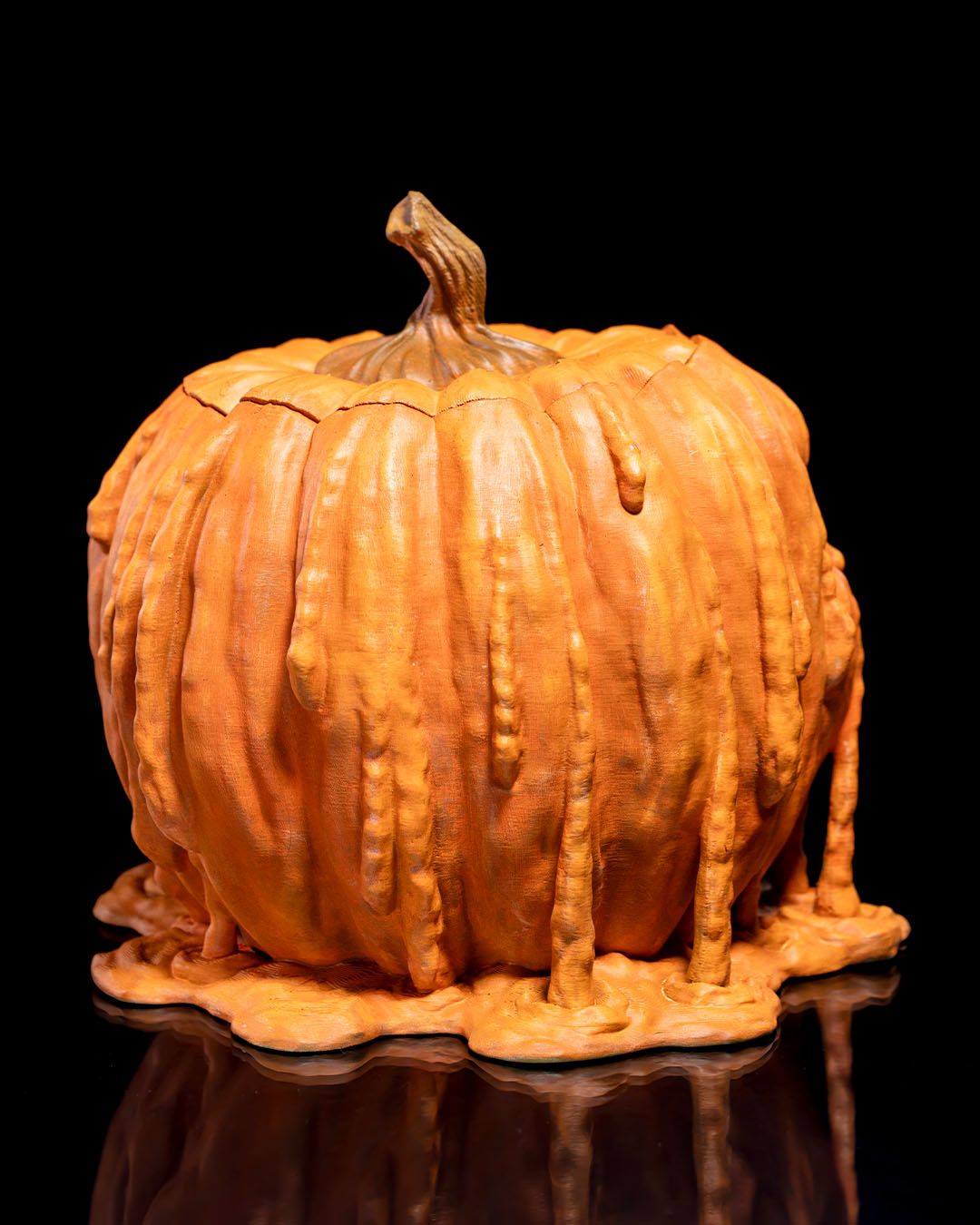 Melting Pumpkin Candy Dispenser – Halloween Desk Accessory | Spooky Home Décor | Autumn Party Sweet Holder
