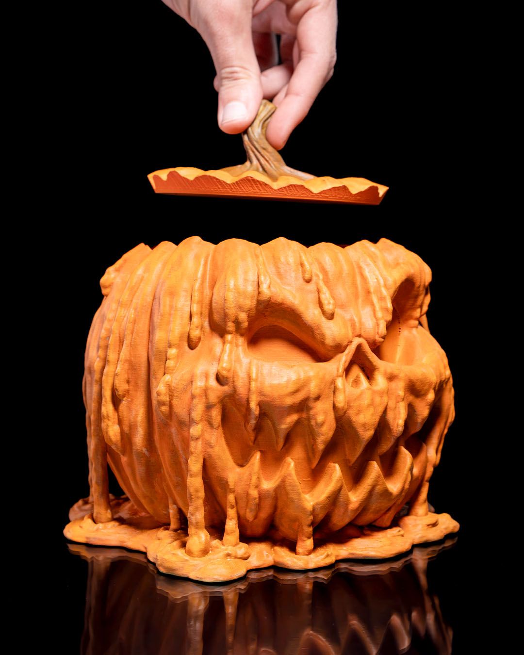 Melting Pumpkin Candy Dispenser – Halloween Desk Accessory | Spooky Home Décor | Autumn Party Sweet Holder