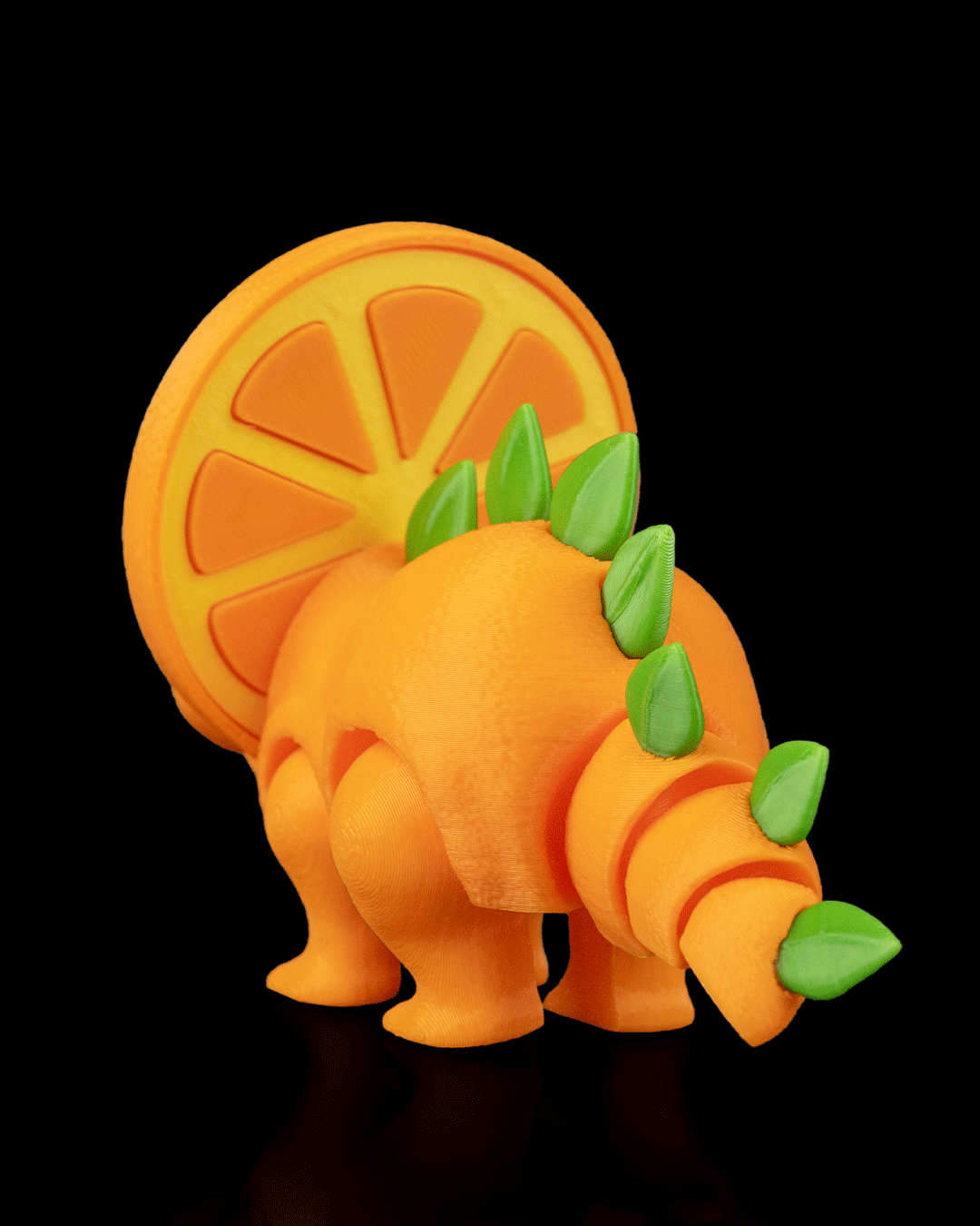 Orange Sliceratops – 3D Printed Dinosaur Fruit Desk Decor