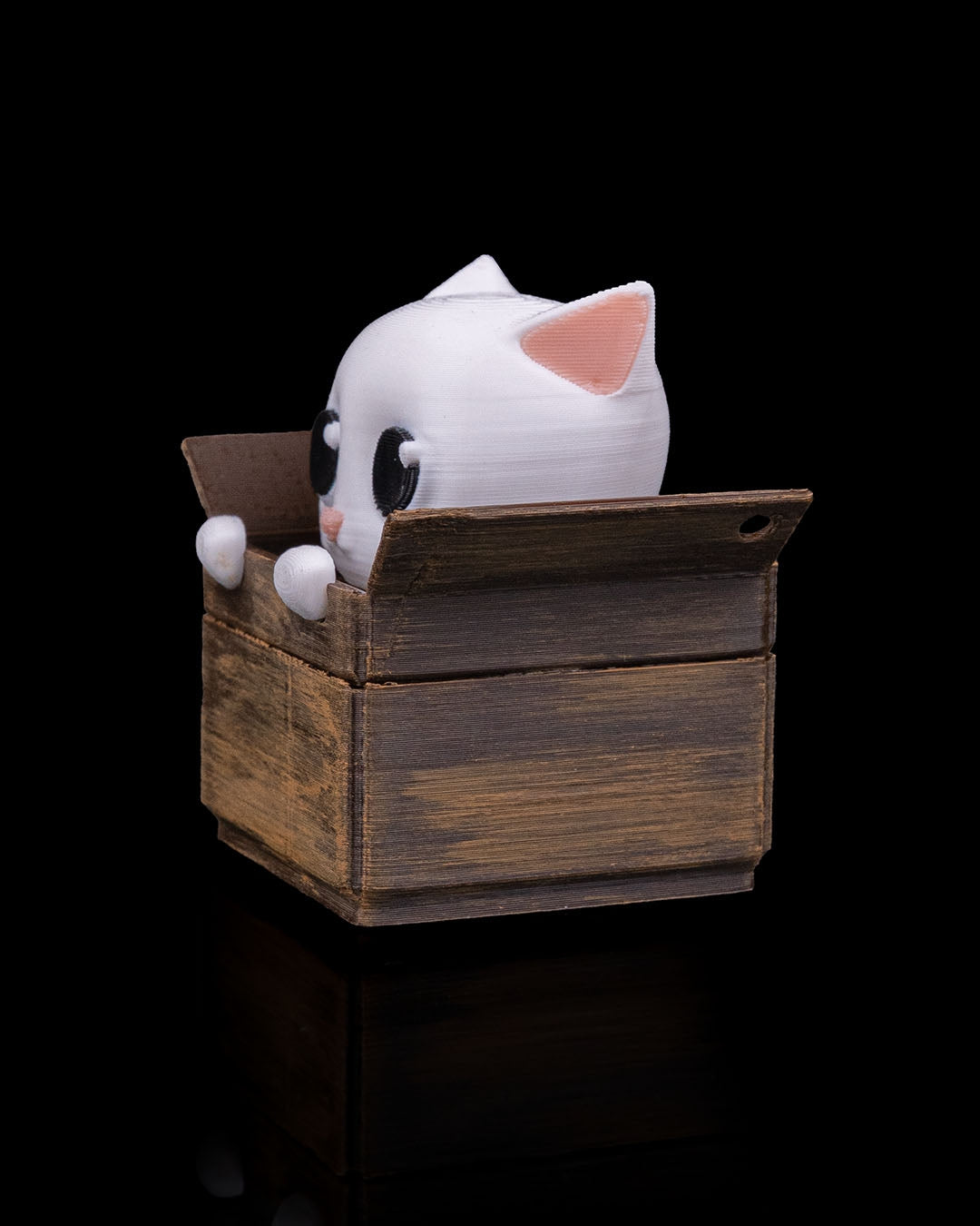 Pet the Cat – 3D Printed Fidget Keychain – Stress Relief Desk Gadget