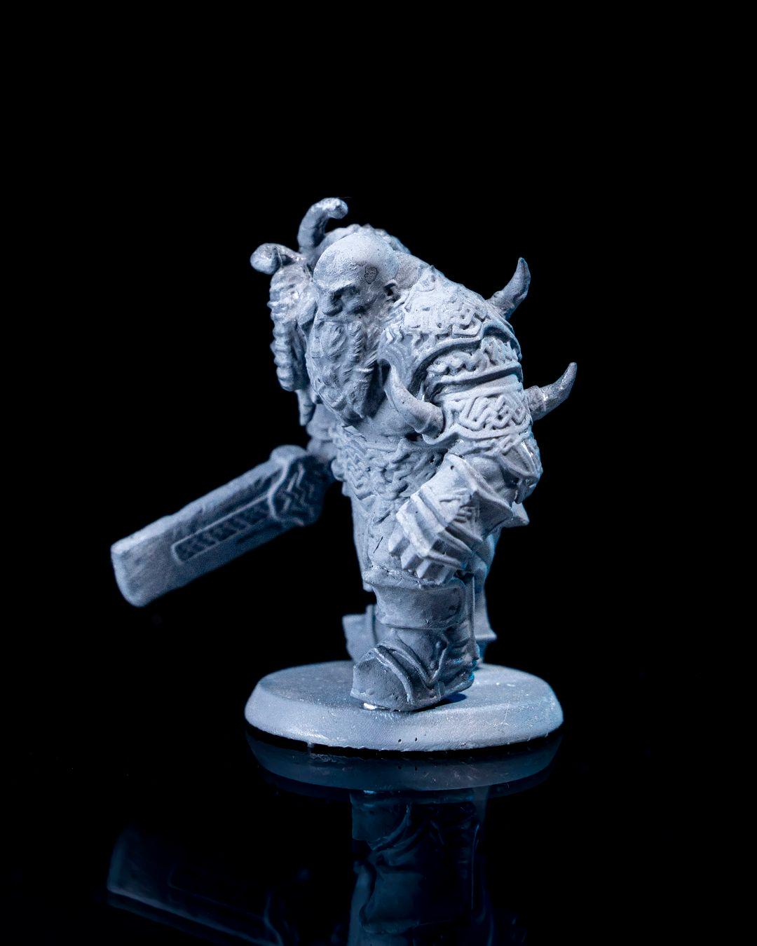 Barathur Stonefist Miniature Unpainted | 3D Printed Fantasy Warrior Model | DnD Hero or Mercenary Figure | Resin & PLA Miniature UK