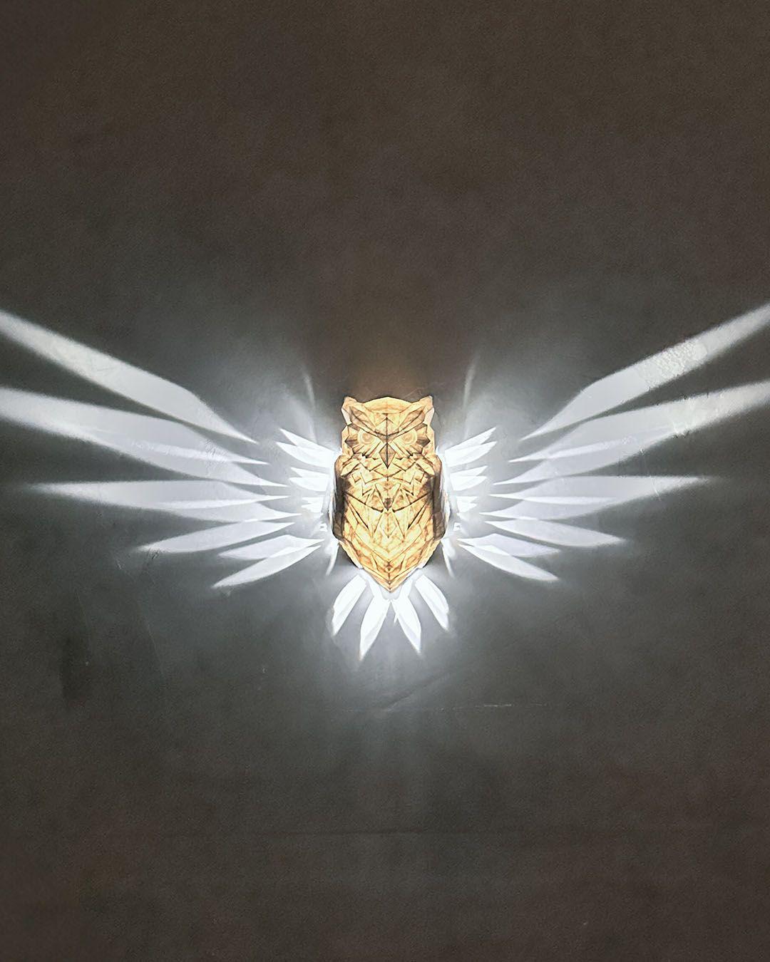 Night Owl Wall Light – 3D Printed LED Lamp & Home Décor
